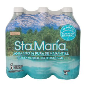 Agua de Manantial Sta. María 6x1L