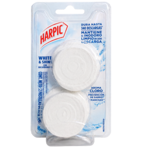 Pastillas Limpiadoras para Tanque Harpic White & Shine 2 Piezas