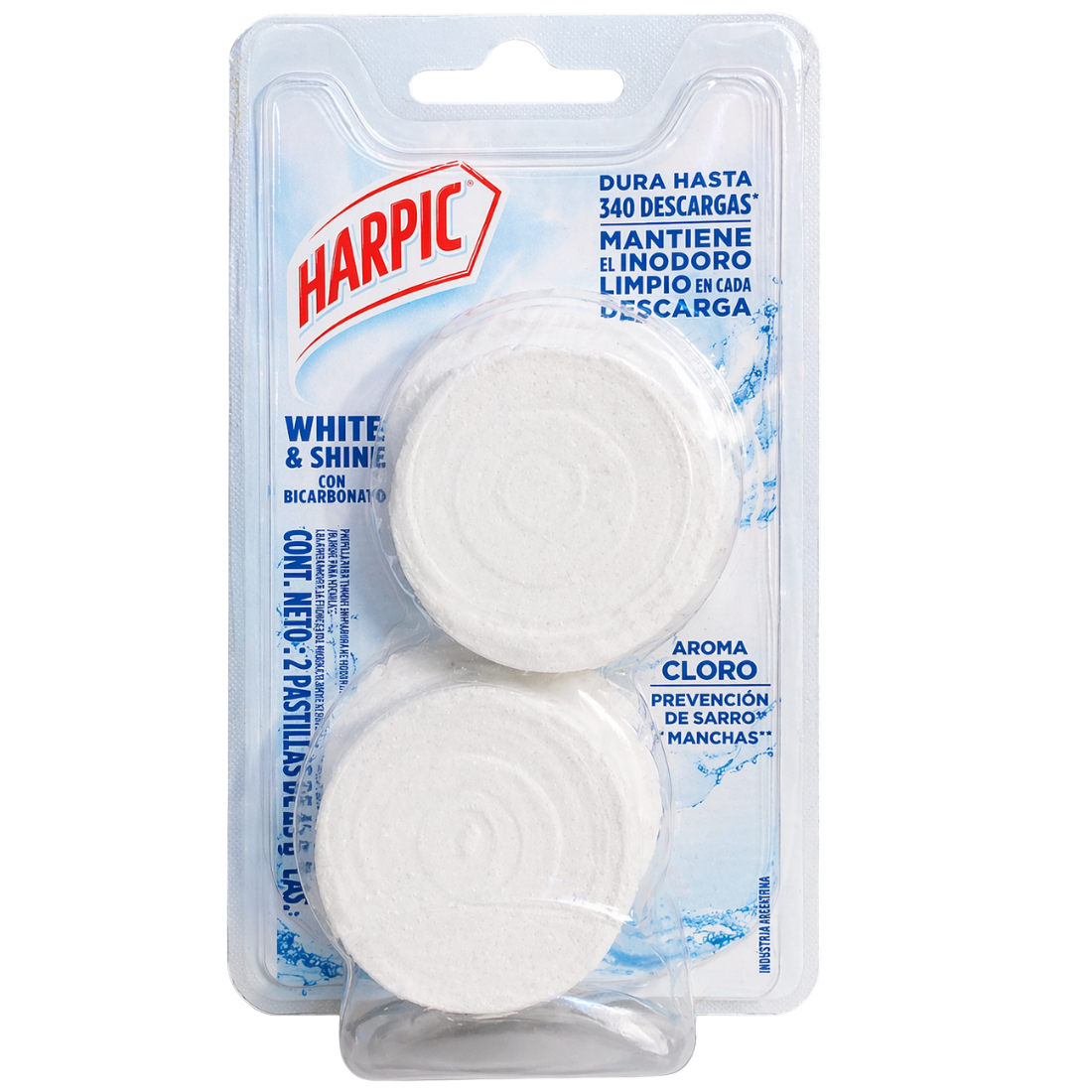 Pastillas Limpiadoras para Tanque Harpic White & Shine 2 Piezas